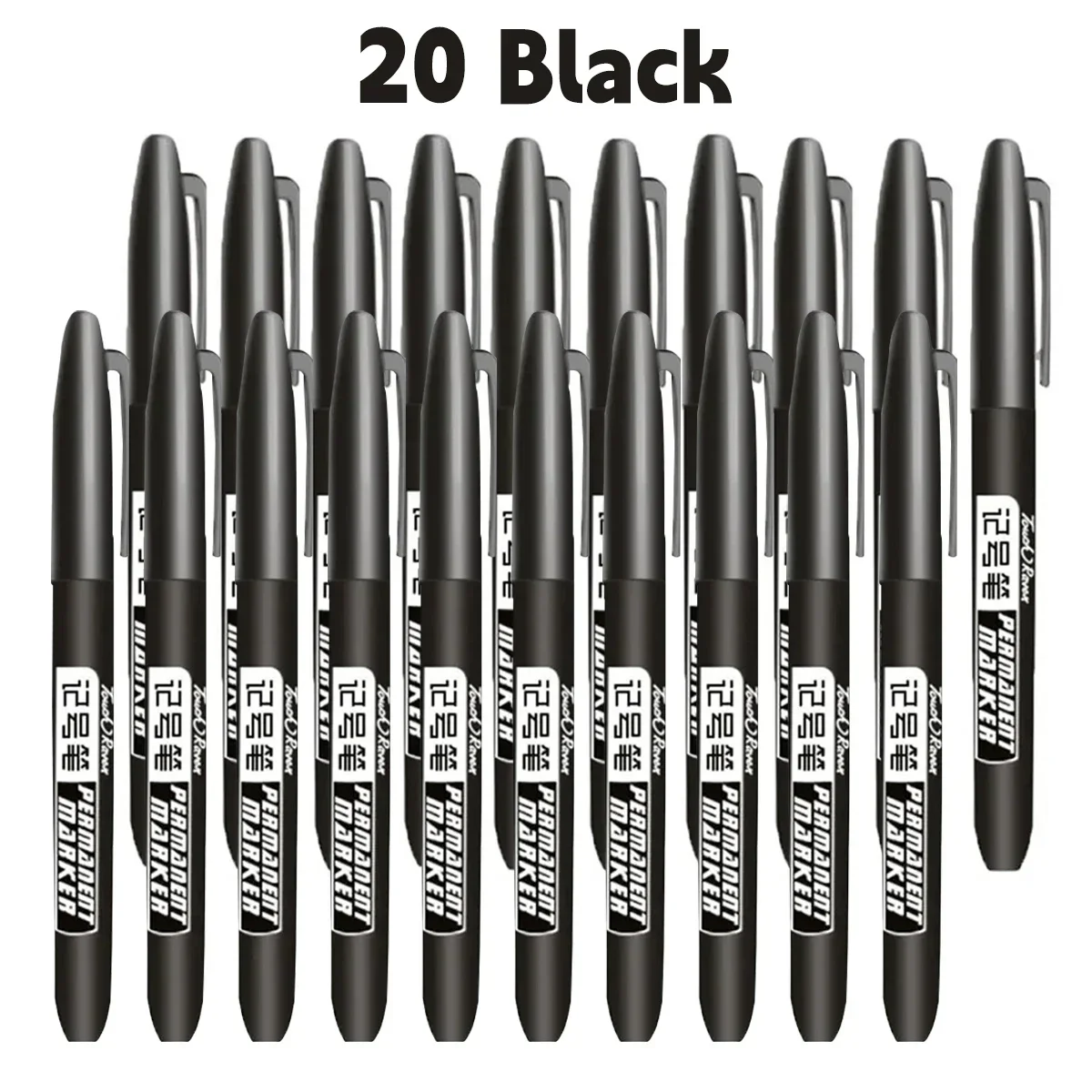 Multi-Pack Permanent Marker Set - Fine and Thick Nibs, Waterproof Ink - Black, Blue, Red