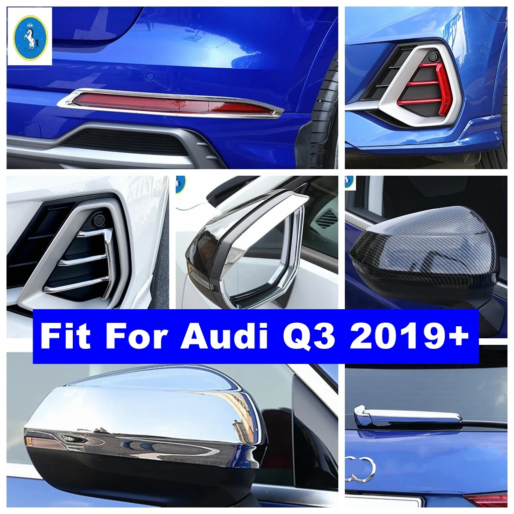 

ABS Chrome Rearview Mirror Cap / Window Wiper / Front Rear Grille Fog Light Lamp Accessories Cover Trim For Audi Q3 2019 - 2023