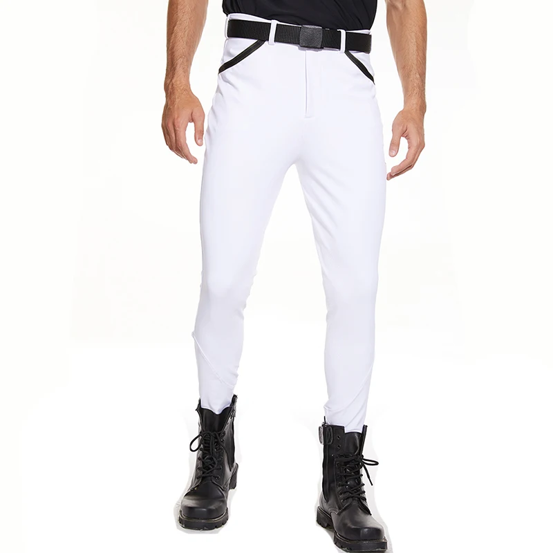 Nuovo arrivo nobile bianco uomo equitazione Legging Equitacion pantaloni traspiranti abbigliamento equestre da uomo