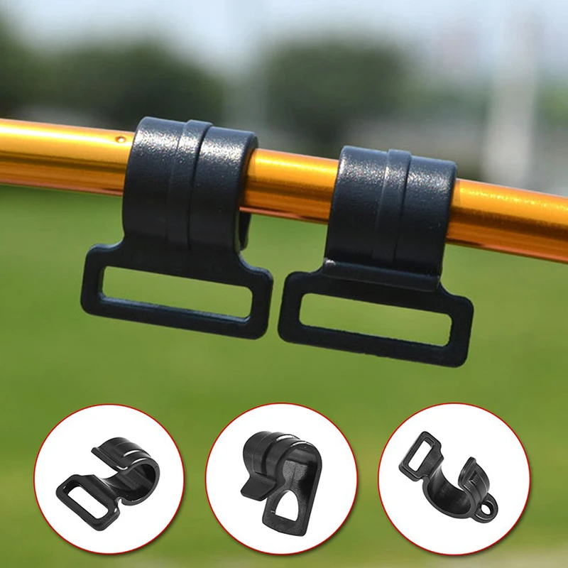 Description Picture 3 of item10 Pcs Tent Hooks Camping Caravan Awning Tent Wind Rope Pole Clamp Tent C Shaped Rod Clip Windproof Plastic Suspension Hook