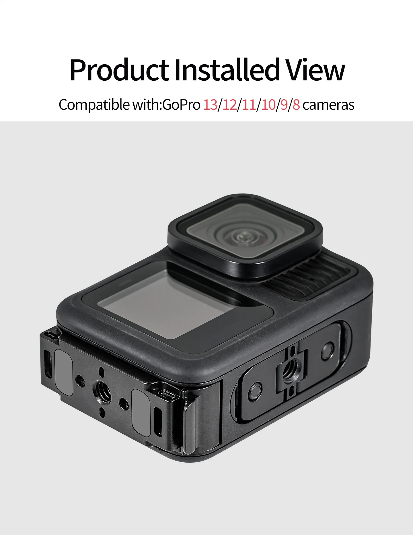 Schnellverschluss-Batterieabdeckung, magnetische vertikale Aufnahmehalterung, wasserdichte Halterung für Gopro 13, 12, 11, 10, 9, 8, Action-Kamera – Detail 2