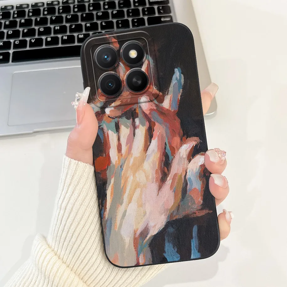 Fashion Girl Butterfly Soft Silicone Couple Phone Case Cover, Compatible with Honor X8C 2025