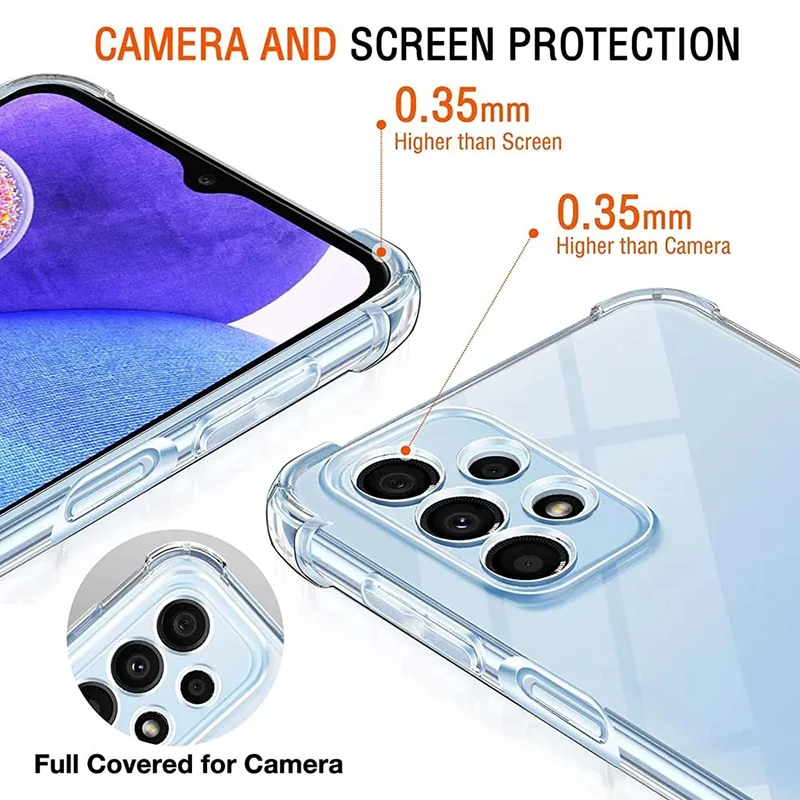 Luxury Clear Shockproof Transparent Phone Case with Back Cover