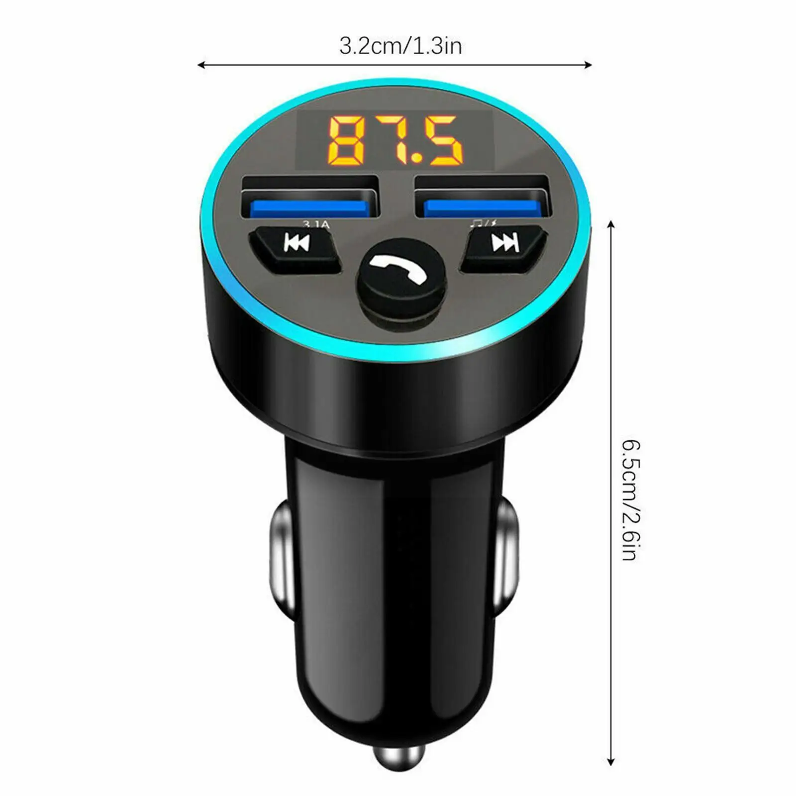 BT Fm ⷹ 2 Ʈ QC3.0   ڵ MP3 ÷̾ ű, 3.1A FM DC12-24V ,  I2J3, 1 