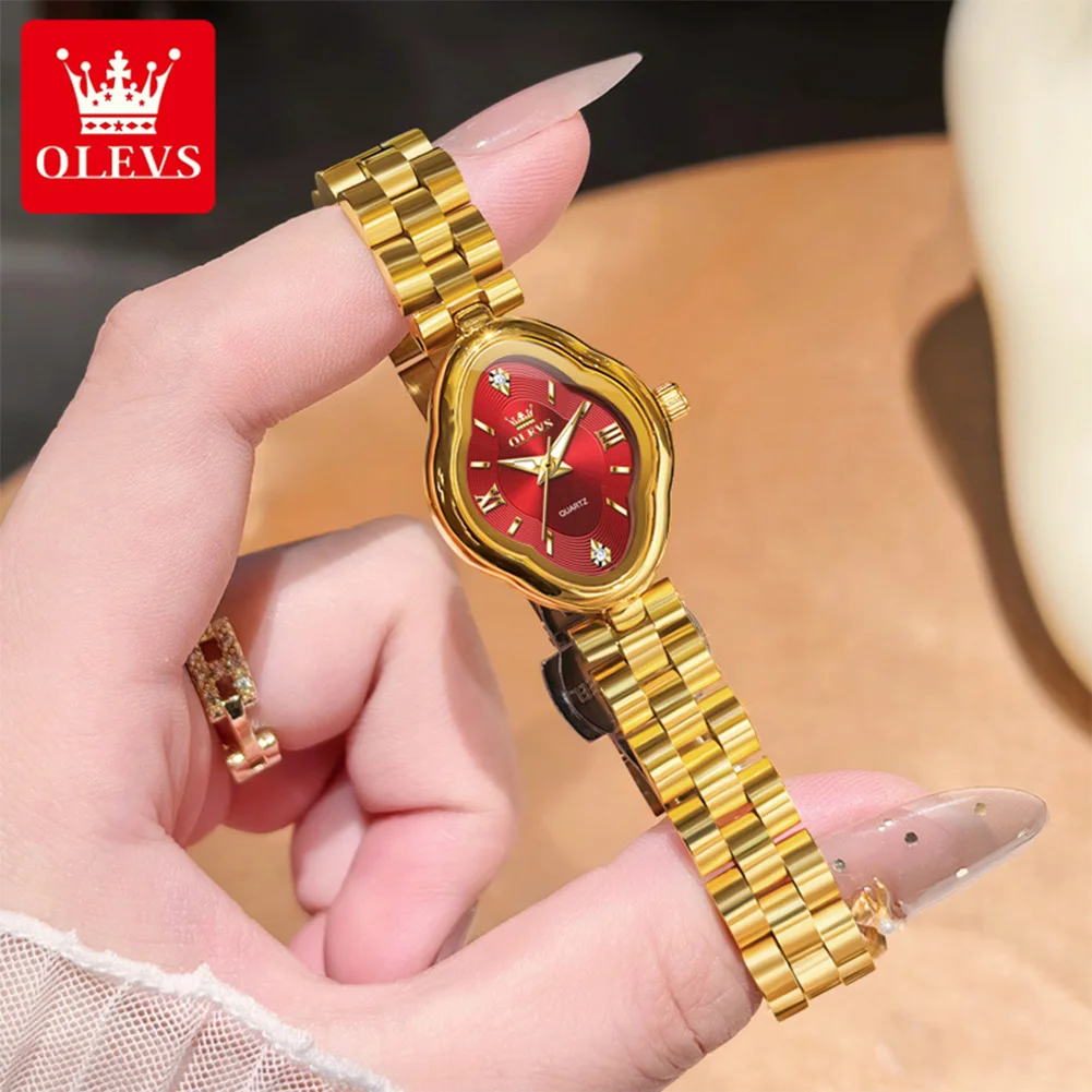 OLEVS 5666 Woman's Watch Elegant Luxury Waterproof Moonswatch Mechanical Watch For Women Roman Scale Classic Ladies Wristwatch