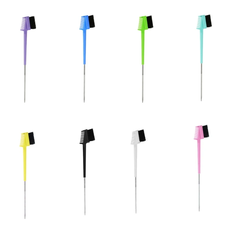 

Y1UF Versatile Green Hair and Brow Brush with Steel Needles and Plastic Handle Hairbrush for Dyeing and Styling