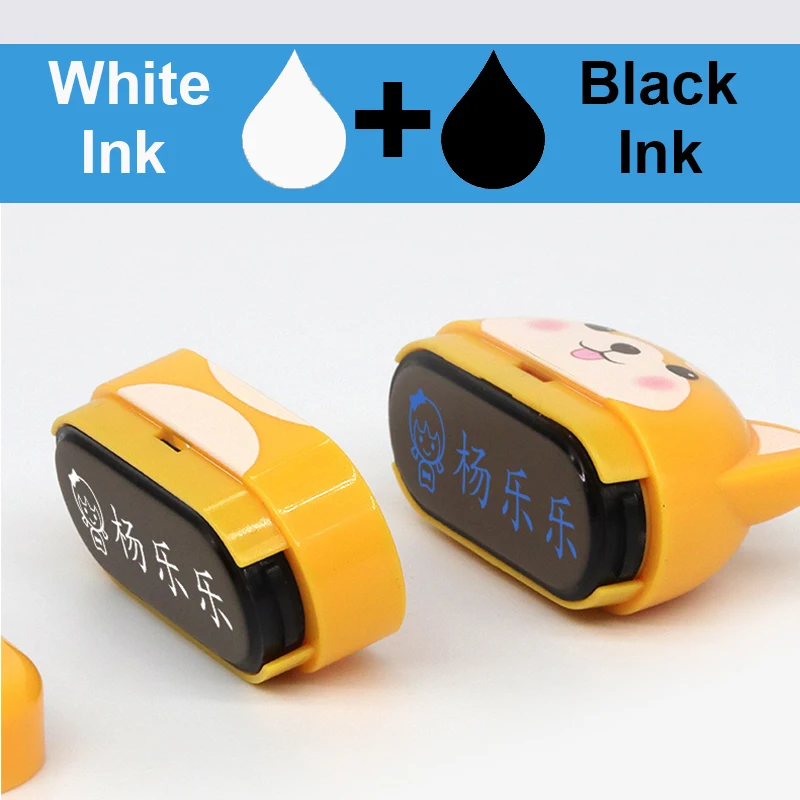 Children Name Seal Double-layer black and white ink self ink stamps name stamp name stickers name sticker Student's Stamp Kindergarten Clothes Waterproof Name Sticker Stamp