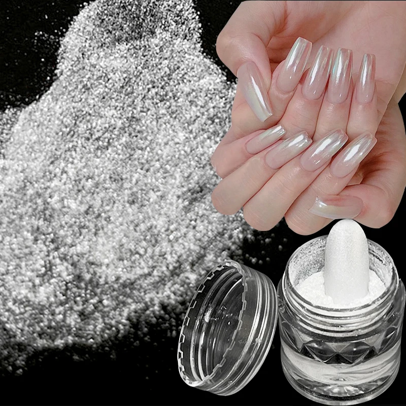 NICOLE DIARY Nail Powder Pigment Pearl White Rubbing on Nail Art Glitter  Dust Chrome Aurora Manicure Decoration DIY - AliExpress