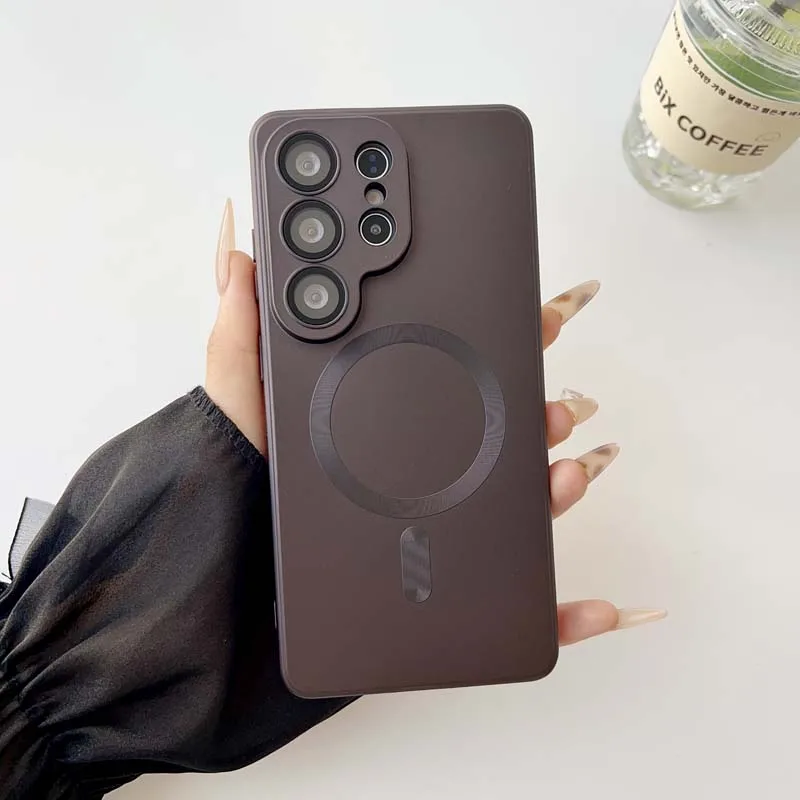 Metallic Magnetic Soft Case with Wireless Charging and Lens Protection
