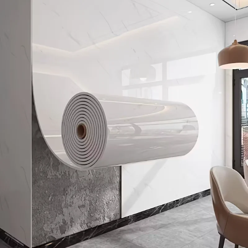 วอลเปเปอร์ลายกระเบื้องเซรามิกเทียม ขนาด 40 ซม. 1 ม้วน วอลเปเปอร์พีวีซีแบบมีกาวในตัว ลายหินอ่อน สำหรับห้องน้ำ กันน้ำ สติ๊กเกอร์ติดผนัง วอลเปเปอร์ห้องนอน 1