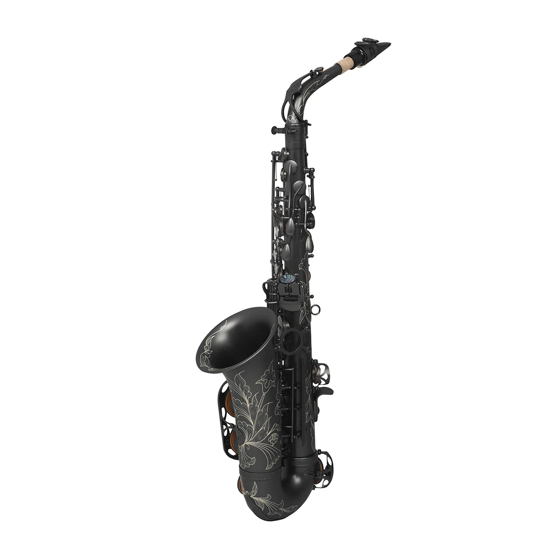 Slade Altsaxophon mit E-Flat Ton Messing Abalone Shell Keyed Saxophon mit Box Strap Reed Teile schwarz vernickelt/Gold – Detail 17