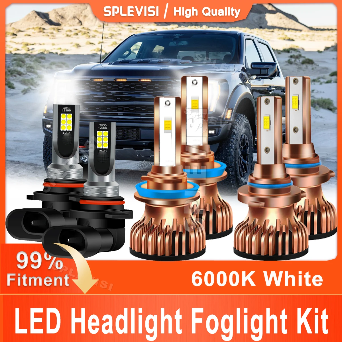 

LED Car Headlight 9005 High Beam H11 Low Beam 9145 Foglight Replace For Ford F150 2015 2016 2017 2018 2019 2020 2021 2022 2023