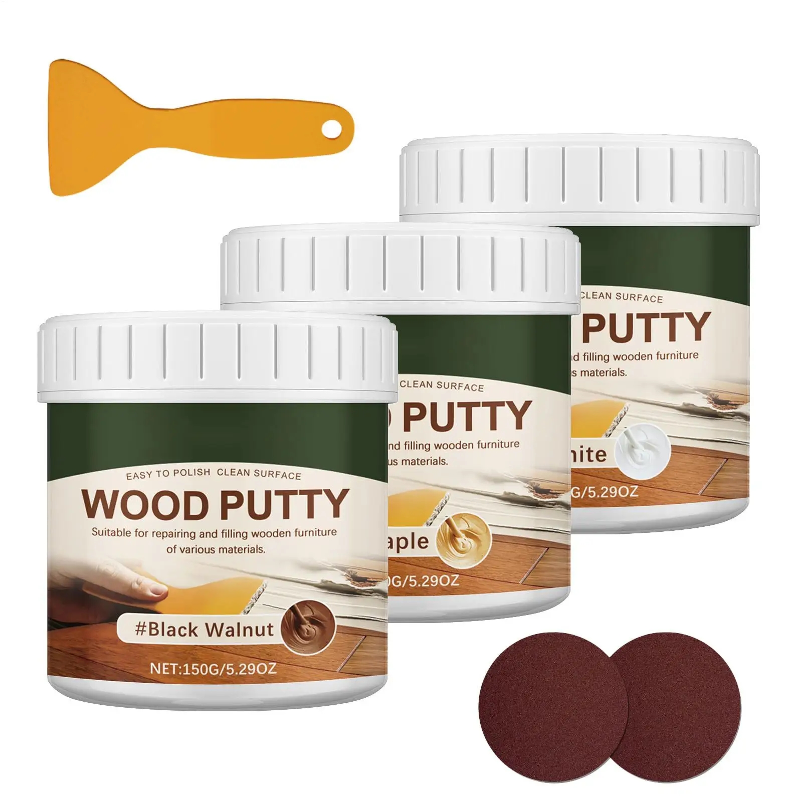 150g Wood Putty Filler Paintable Wood Filler Floor Scratch Repair Filling Wooden Furniture Repair Exterior