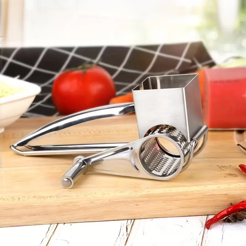 Description Picture 2 of itemRotary cheese grater, stainless steel handheld cheese grater, cheese cutter, slicer, hard chocolate, nuts, kitchen tools