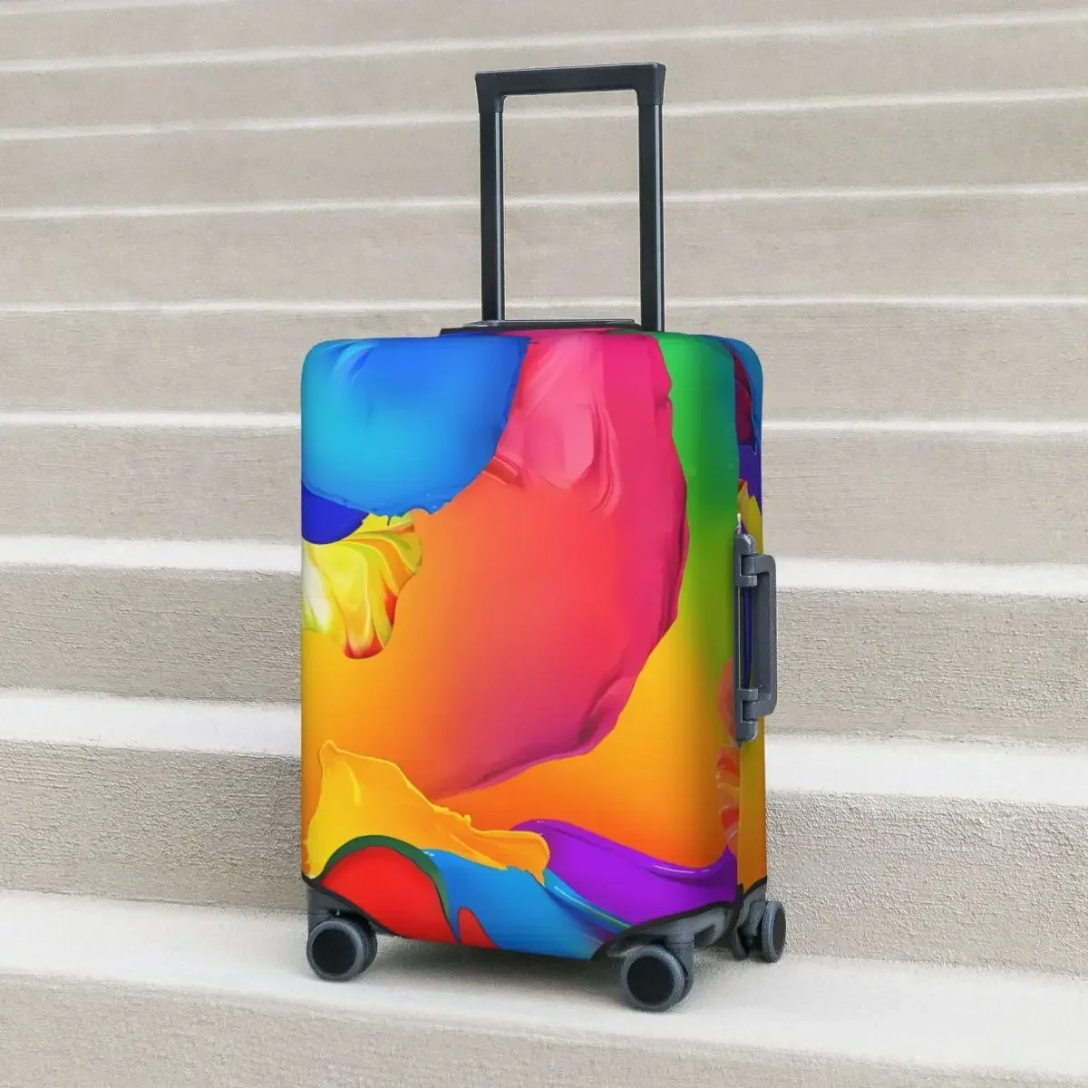 

Colorful Graffiti Suitcase Cover 3d Watercolor Print Practical Business Protector Luggage Supplies Vacation