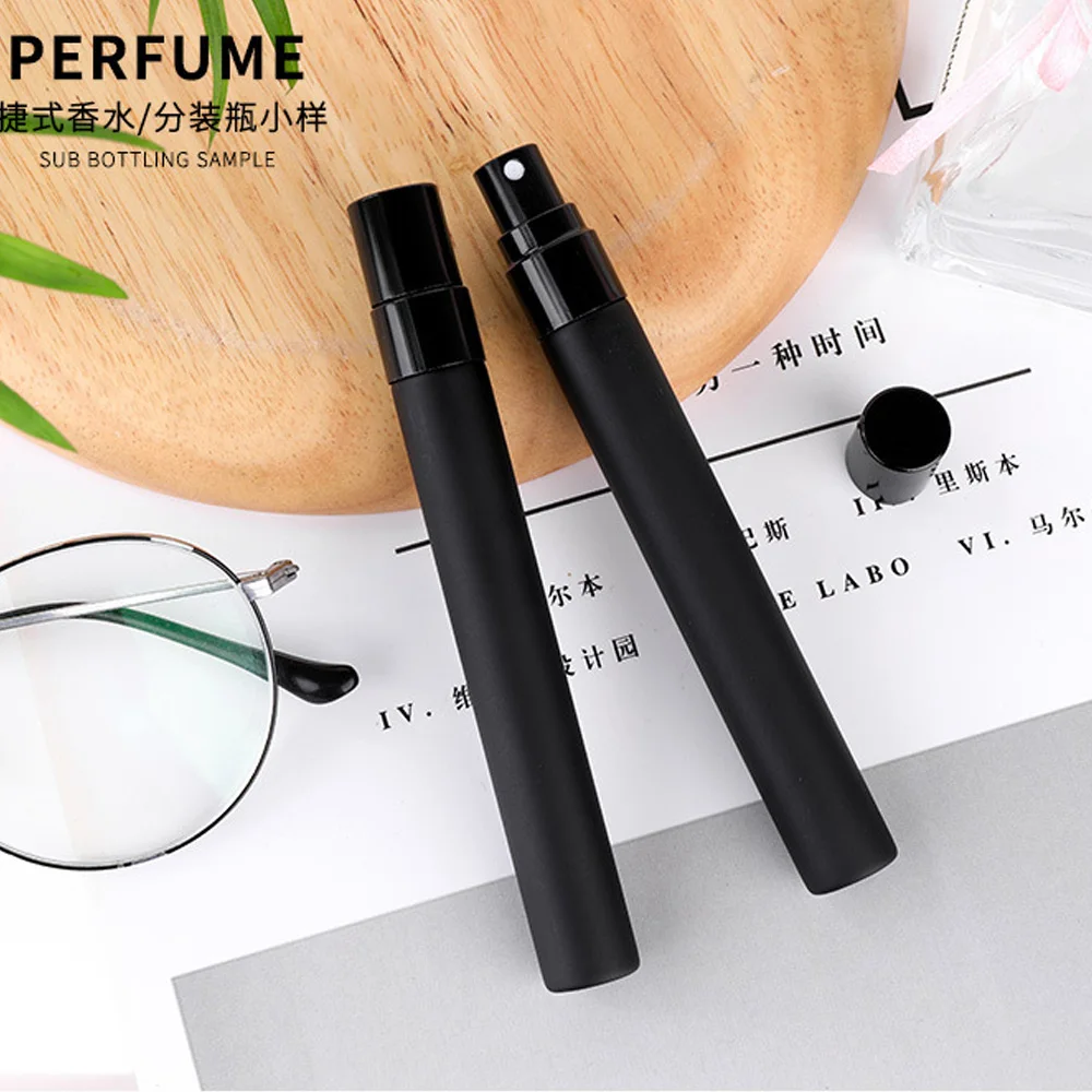 

5ML 10ML Portable Frosted Spray Bottle Mini Matte Black Perfume Atomizer Essential Oil Mist Sprayer Empty Cosmetic Containers