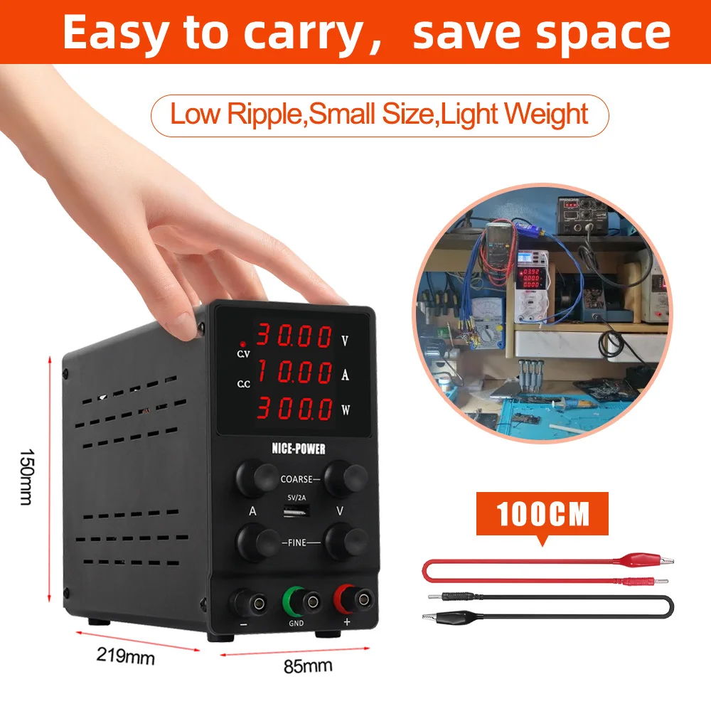 Nice-power USB DC 조정 실험실 전원 공급 장치 조정 가능한 30V 10A 실험실 60V 5A 전압 조정기 안정기 벤치 소스 DIY, 조절식 전원 공급 장치