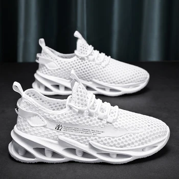 2025 New Summer Sneakers Men Mesh Breathable Running Tennis Shoes Outdoor Sports Tenis Masculino White Casual Walking Shoes size 1