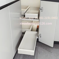 ตะกร้าจัดระเบียบในตู้ครัวแบบปรับแต่งได้ ชั้นวางมุมแบบตาข่ายแน่น สีฟ้า สำหรับเก็บเครื่องปรุงในตู้แบบลึกพิเศษ 4