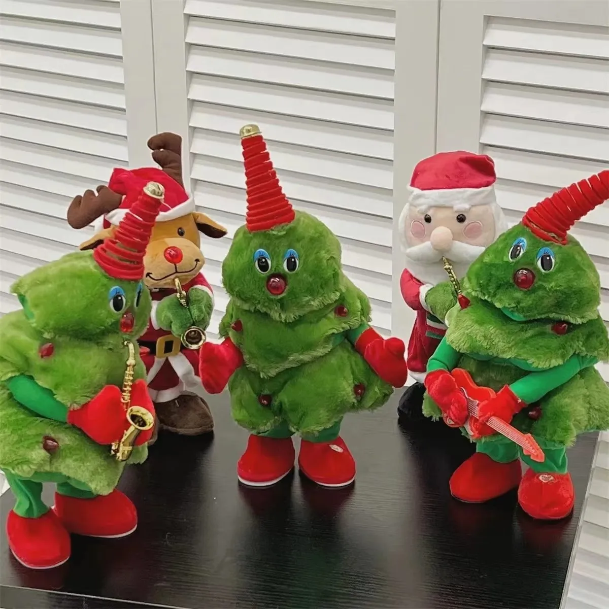 Christmas Tree Singing Dancing Toys Santa Claus Baby Musical Toy Dancing Imitating Toys for Girl Boy Repeating What You Say Gift