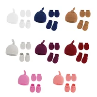 Cute Baby Hat Newborn Bonnet Gloves Socks Set Beanie Hats Ear Shape New Born Gift Photography Props Infant Fashion Accessories 3