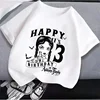2025 New  Wednesday Addams Children Clothing Anime Summer Girls Birthday Number T-shirt Cartoon Clothes Kids Top Gift New 2