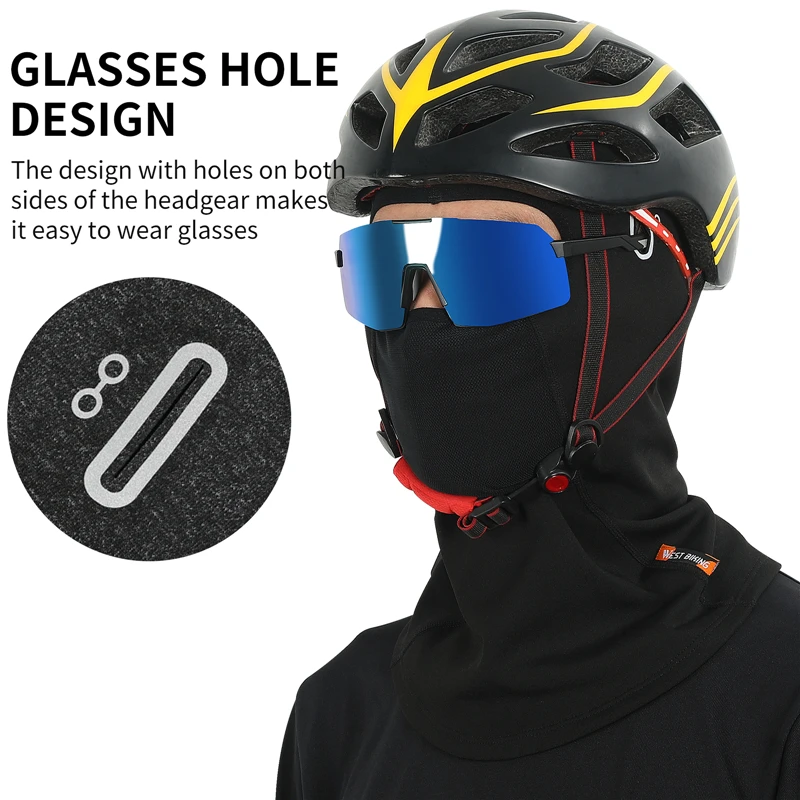 WEST BIKING Windproof Cycling Headgear Winter Warm Balaclava Cap Breathable Men Women Outdoor Sports Fishing Climbing Scarf