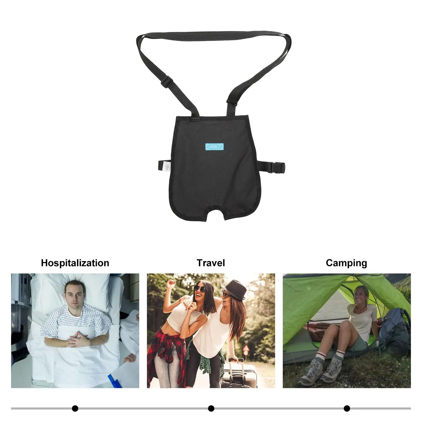 Large Capacity Urine Bag Holder Breathable Mesh Patient Supply Elder Drainage Bag Urological Consumables Catheter Holder Oxford
