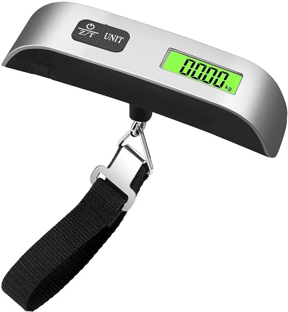 Portable digital luggage scale 50kg stainless steel hanging luggage scale with backlight function travel luggage scale