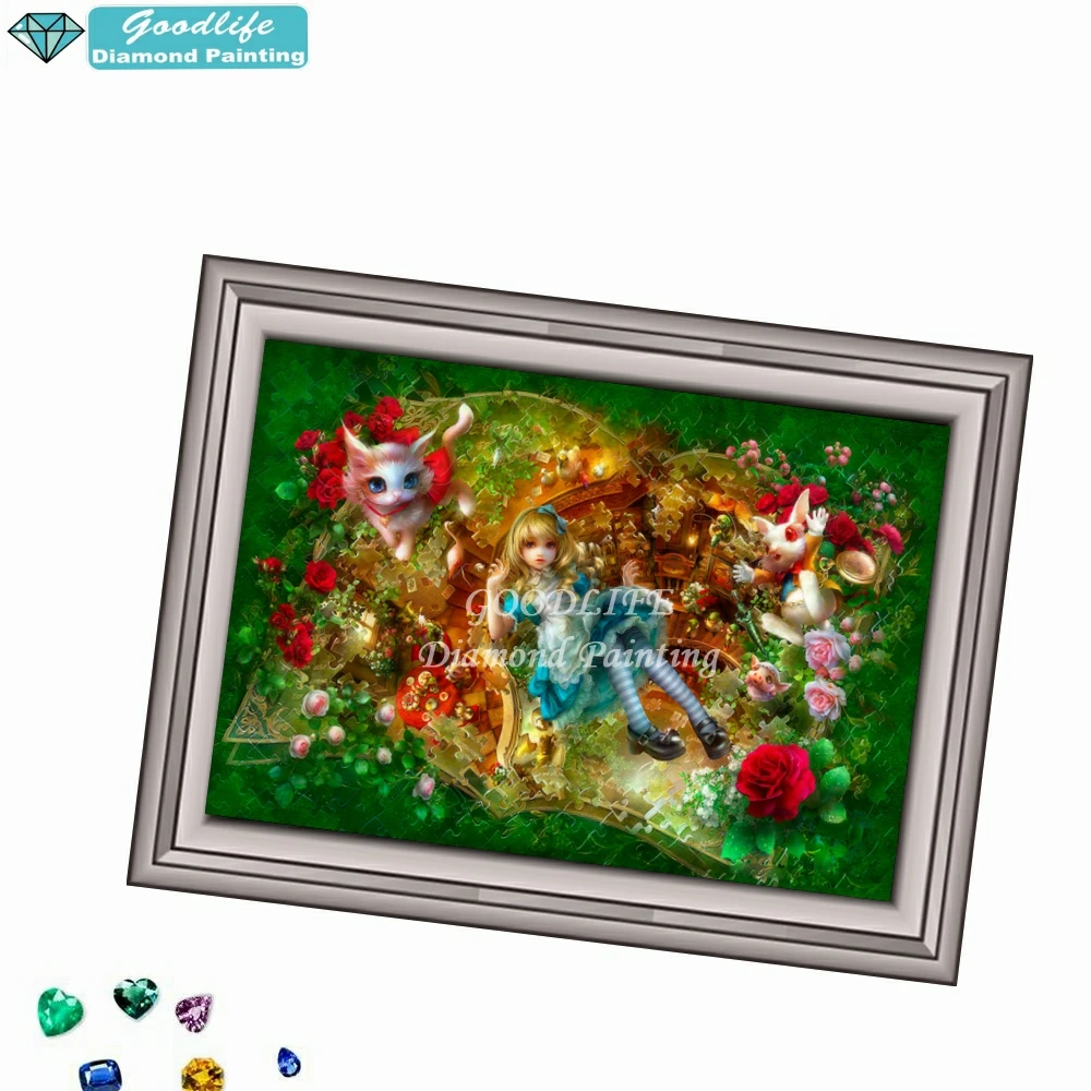 5D DIY Diamond Embroidery Fantasy Girl Alice Symphony Full Square/Round Cross Stitch Art Diamond Painting Rhinestone Home Decor