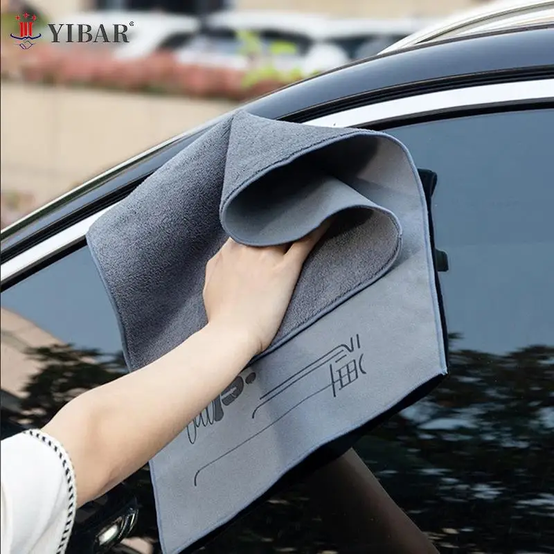 Super Absorbent Car Drying Towel Suede Coral Velvet Double-sided Car Cleaning Cloth Multipurpose Auto Towel Accessories 1Pcs