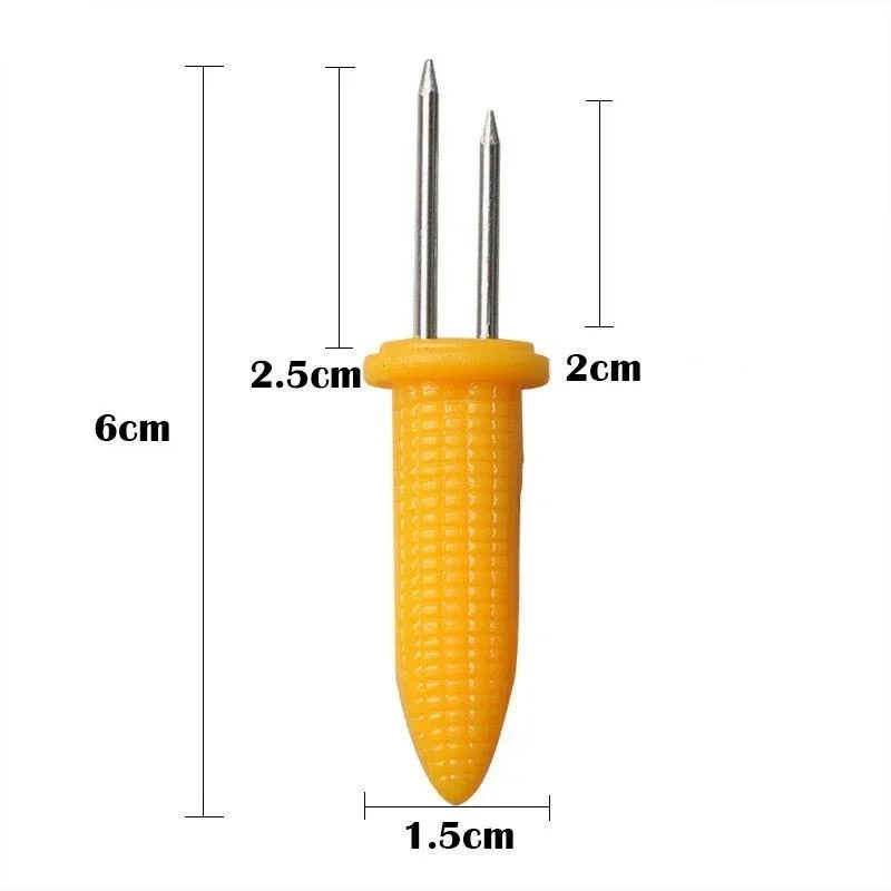 10pcs Fork Skewer Stainless Steel Holders Corn On The Cob Skewers Fruit Forks Outdoor Camping Cooking Barbecue Tools_voghion.com