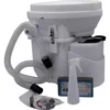 Composting Toilet Close Quarters Spider Handle Design Easy Install No Odor Huge Capacity Effective Empty White 20.98"D x 19.02"W 6
