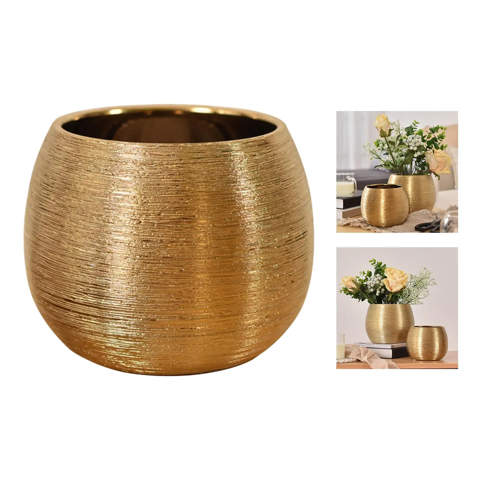 Ceramic Flower Pot Houseplant Planters Bowl for Indoor Outdoor Table Office