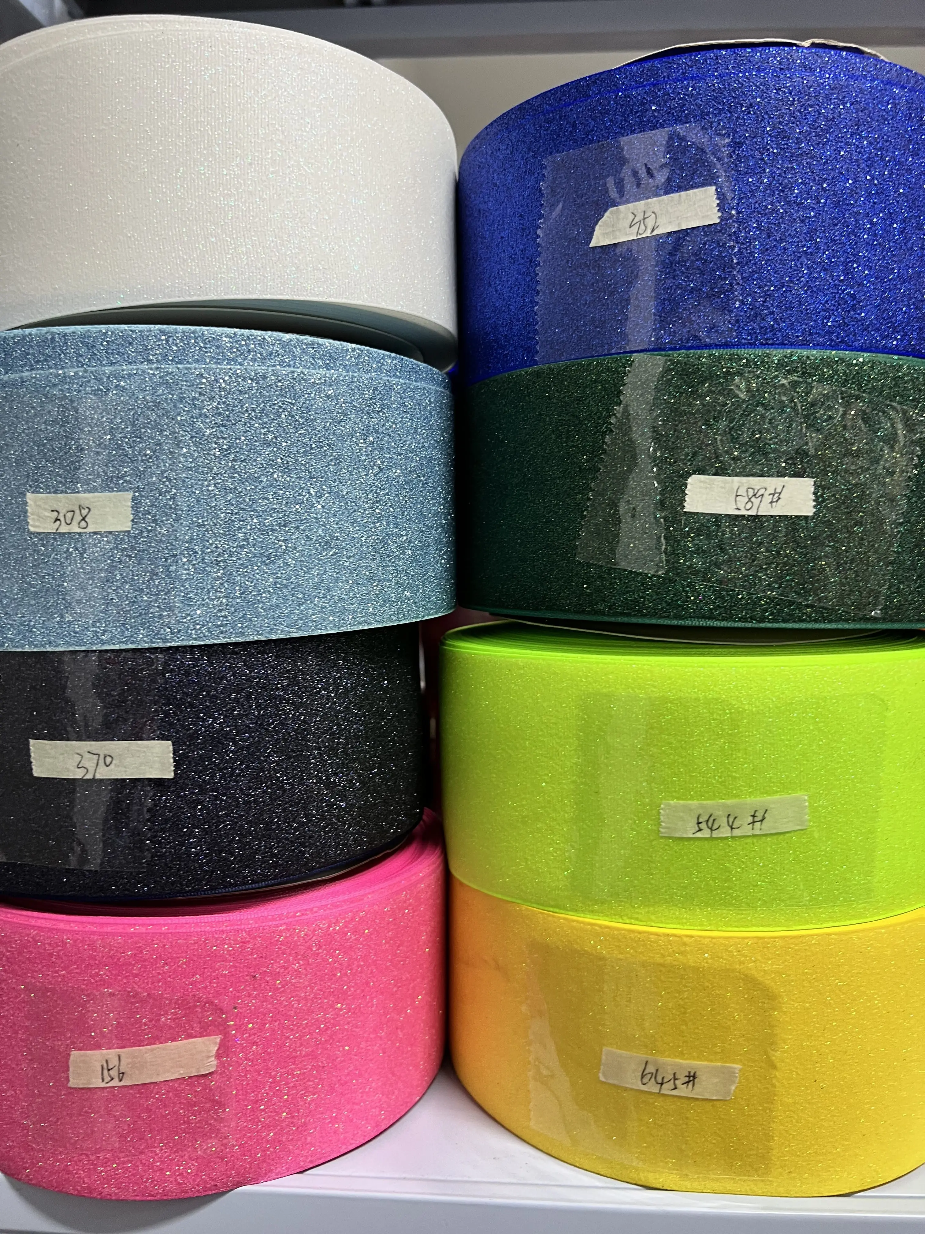 BOCA 75MM Solid Glitter Ribbon 50 Yards Per Color