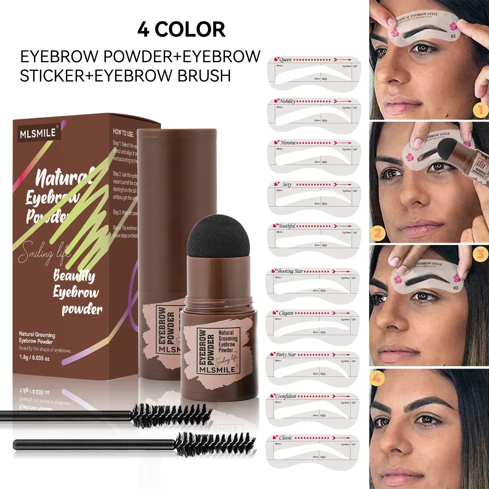 

Popular Hairline Powder Sculpting Contour Powder Shading Pen Natural Pink Eyebrow Chalk Eyebrow Powder Painting Eyebrow Stamp