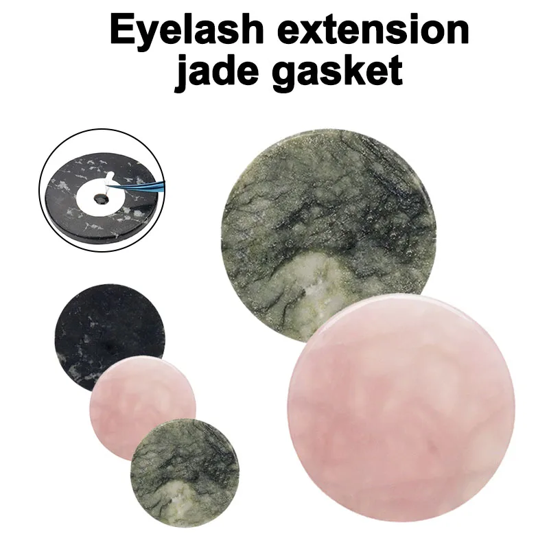 새로운 핑크 그린 제이드 스톤 글루 팔레트 속눈썹 연장 재사용 가능한 인조 속..