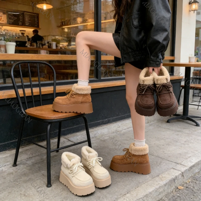 Women's Platform Snow Boots With Non-slip Sole For Winter_voghion.com