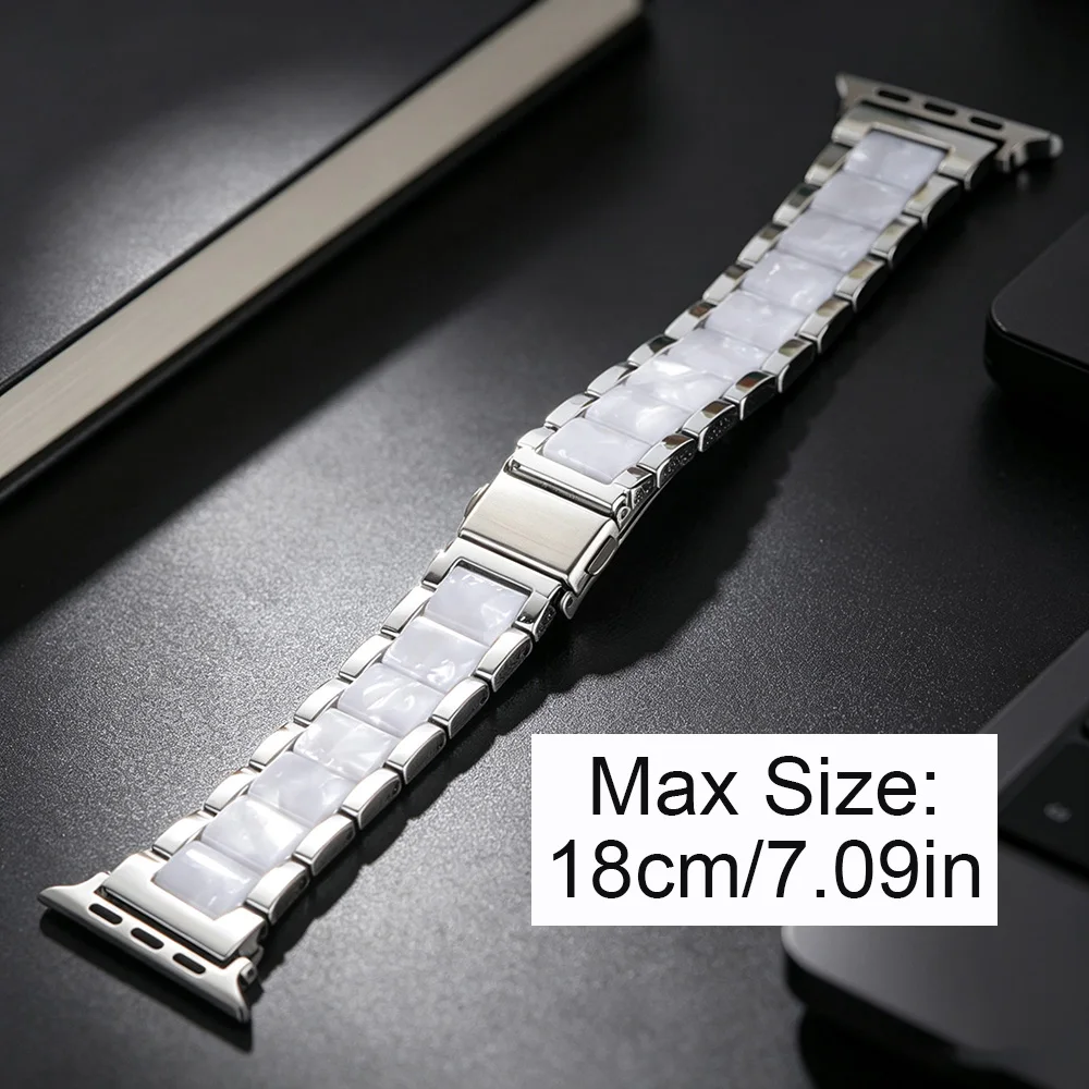 Elegant Two-Tone Metal Resin Watch Strap