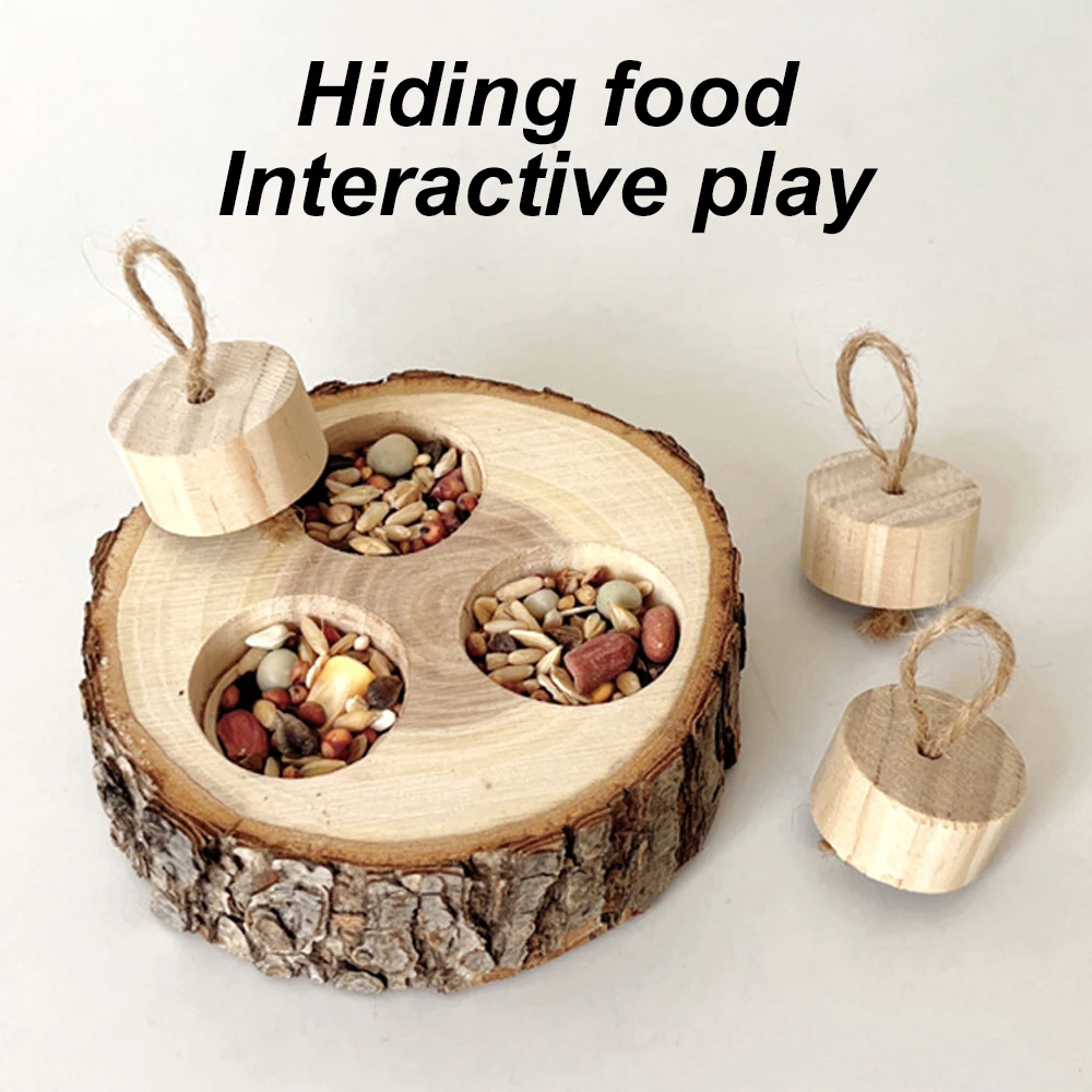 Wood Round Chew Toy for Small Pets 4
