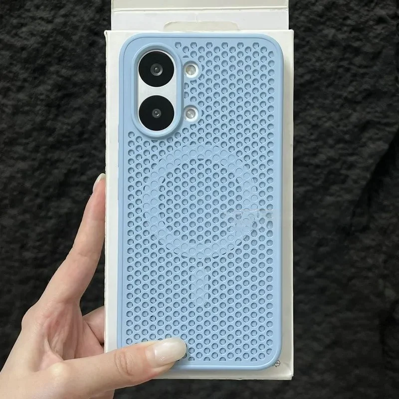 Enhanced Cooling Heat Dissipation Mesh Magnetic Case with Breathable Hard Cover