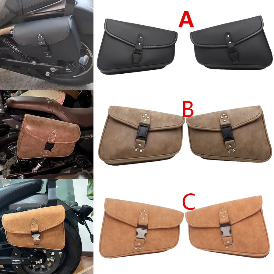 Motorcycle PU Swingarm Bag Side Saddlebag For Harley Sportster  Honda Rebel 300 500 Swing Arm Bags Motorcycle Day Trip Tool Bag motorcycle saddlebags side tool tail luggage pu leather handlebar sissy bar bag for harley sportster bobber cruiser softail dyna