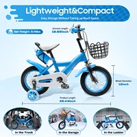 12 pouces vélo pour enfants garçons filles enfant en bas âge vélo Fash enfants vélo avec roues d'entraînement charge 50 kg bleu/rouge/jaune 3