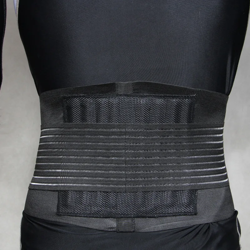 Durable Black Waist Support Brace Belt Lumbar Lower Waist Double Adjustable Back Belt for Pain Relief Body Health Care Braces