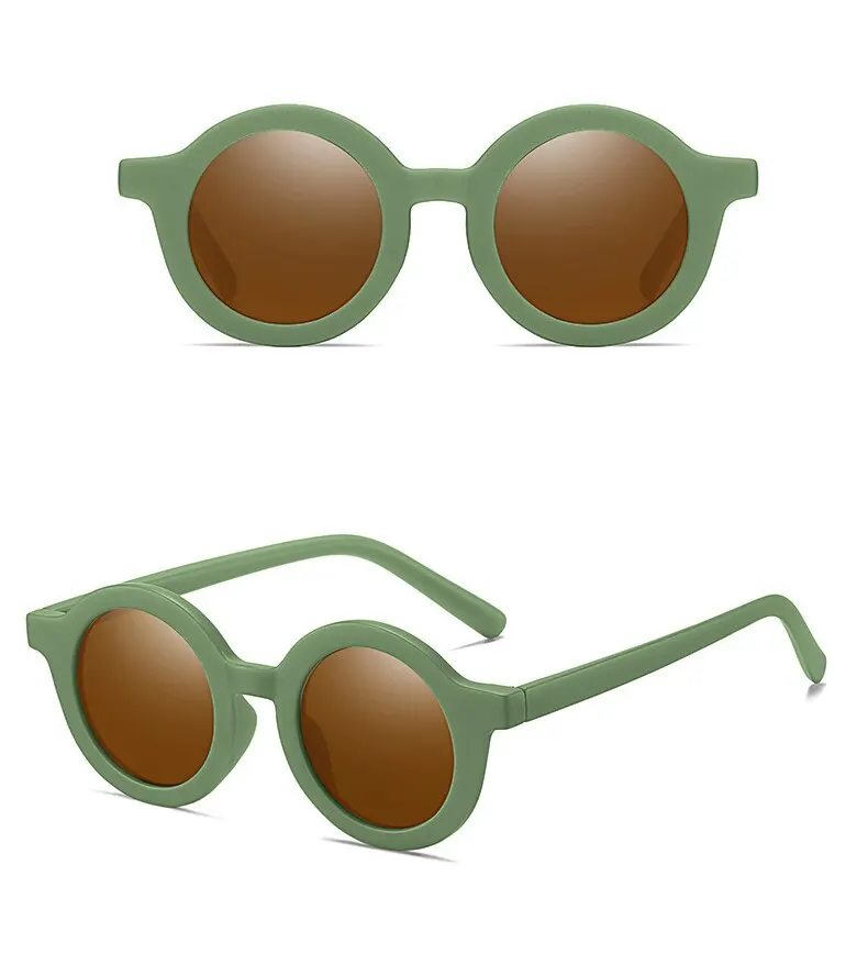 Ragazzo Ragazza Cute Baby Moda Bambini Occhiali da sole rotondi retrò Protezione UV Occhiali da sole classici per bambini_voghion.com