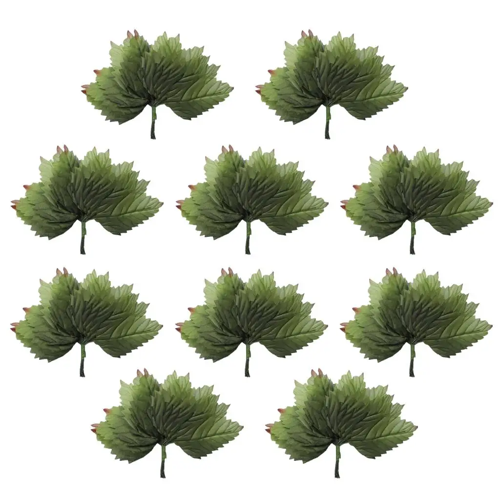 

10 Branches Artificial Leaves Faux Foliage for home and garden flower decor
