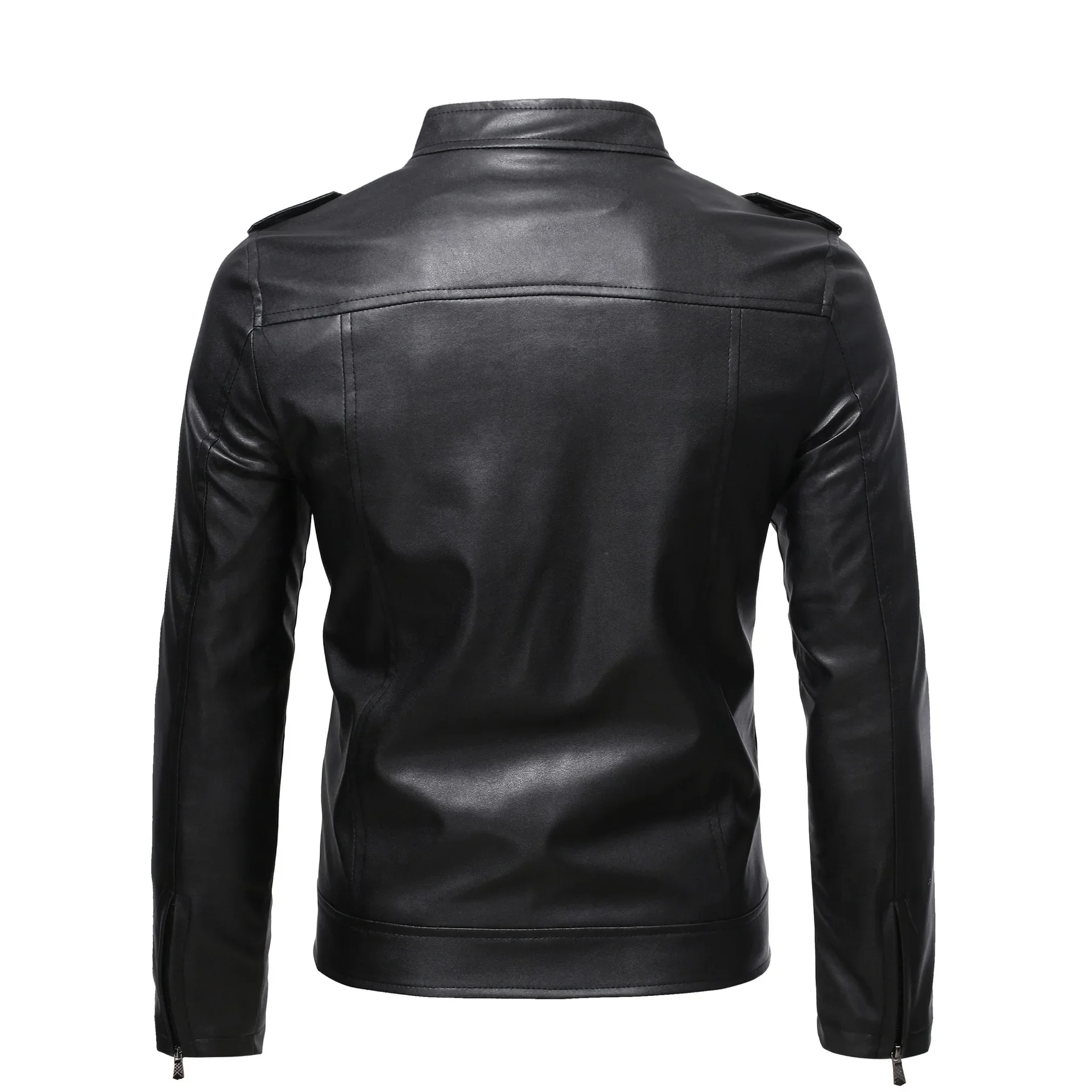 Fashionable Men's Biker Leather Jacket Autumn Winter New Arrival Casual European Size Comfortable Soft Real Leather Coat - 5