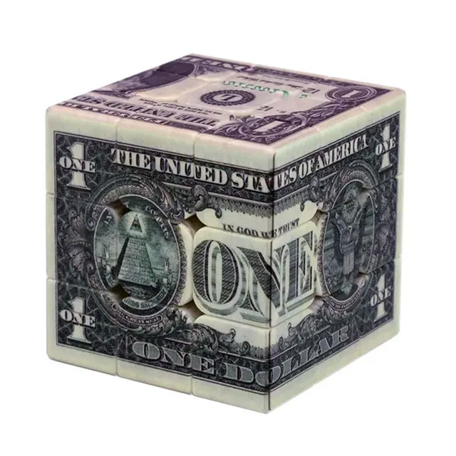 Creative 1&100 US Dollar Magic Cube Pattern Printing Professional Puzzle Speed Cube Education Children Adult Gifts Toys 3