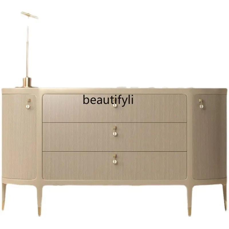 

American Light Luxury Solid Wood Bed Tail Chest of Drawers Modern Minimalist Decoration Hallway Storage Cabinet Entrance Cabinet
