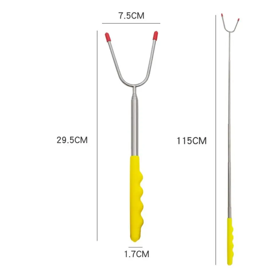 10 forchette da tostatura per marshmallow, bastoncini per marshmallow per braciere, bastoncini telescopici allungabili da 81,3 cm, lunghi – bastoncini per arrostire marshmallow, barbecue, smores